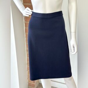 St John Caviar Wool Blend Navy Blue Skirt 8